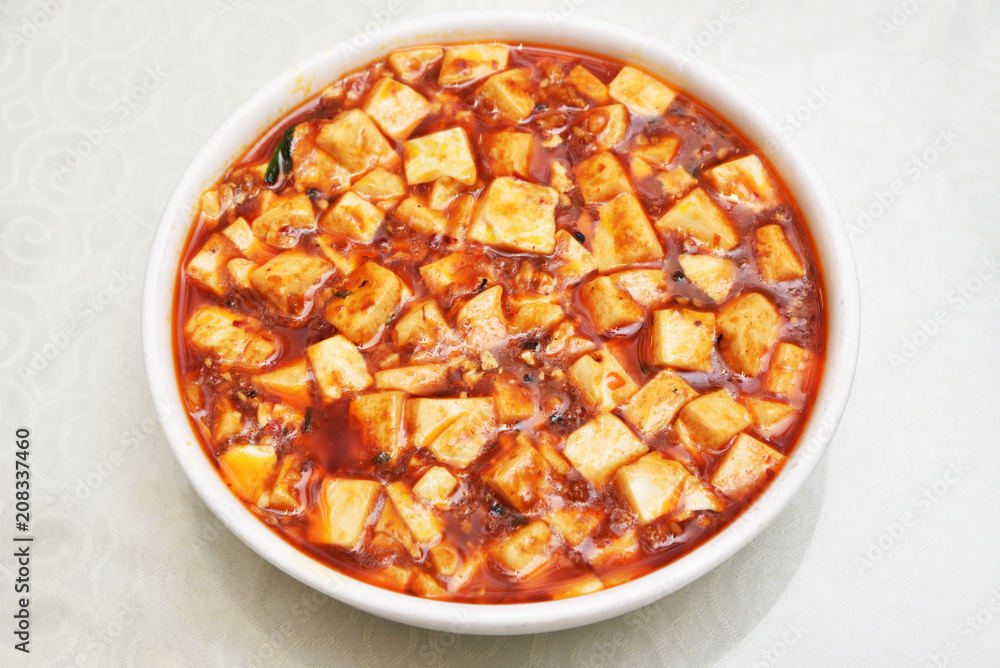 Mapo Tofu - Tofu and minced pork cooked with chili bean Mapo Tofu - Tofu and minced pork cooked with chili bean