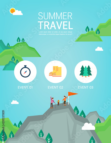 Vector summer background with holiday elements
