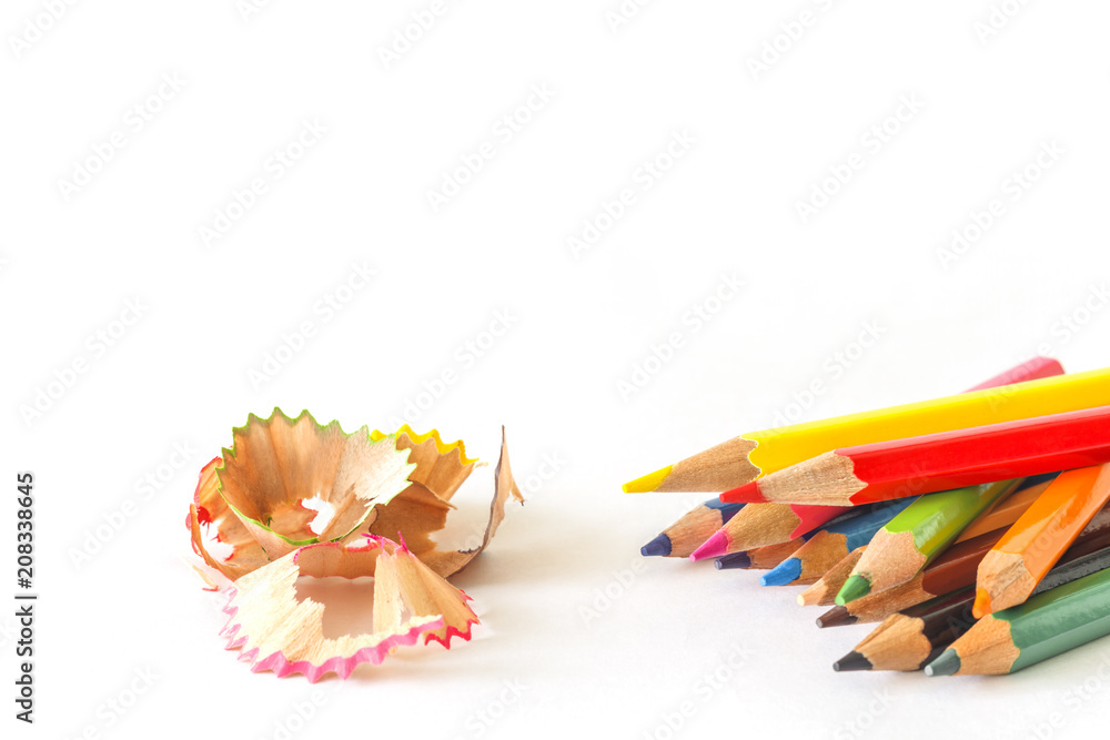 Crayon Isolate on White Background, Education Concept. Crayon Isolate on White Background, Education Concept.