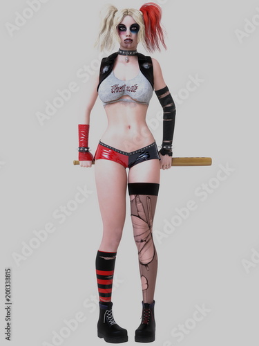 3D illustration sexy clown girl Stock-Illustration | Adobe Stock