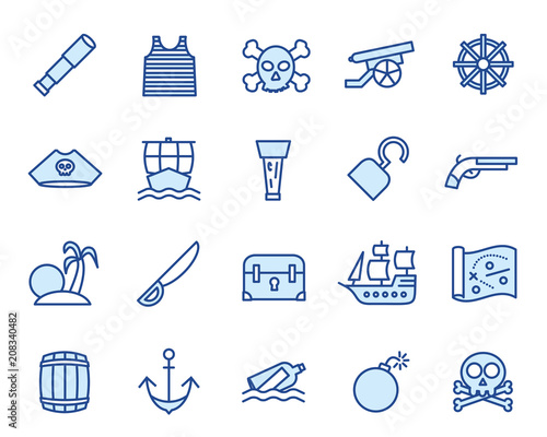 Piraten & Seeräuber Vector Icon Set