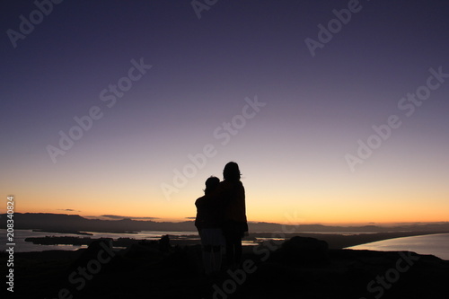 Two People Silhouette, New Zealand