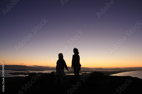 Two People Silhouette, New Zealand