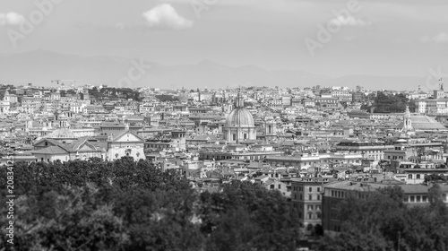 overview of the city of Rome in black and white © Marc Goldman