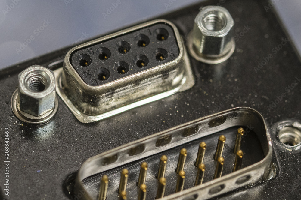 Electronic male and female terminals. Electronic male and female terminals.
