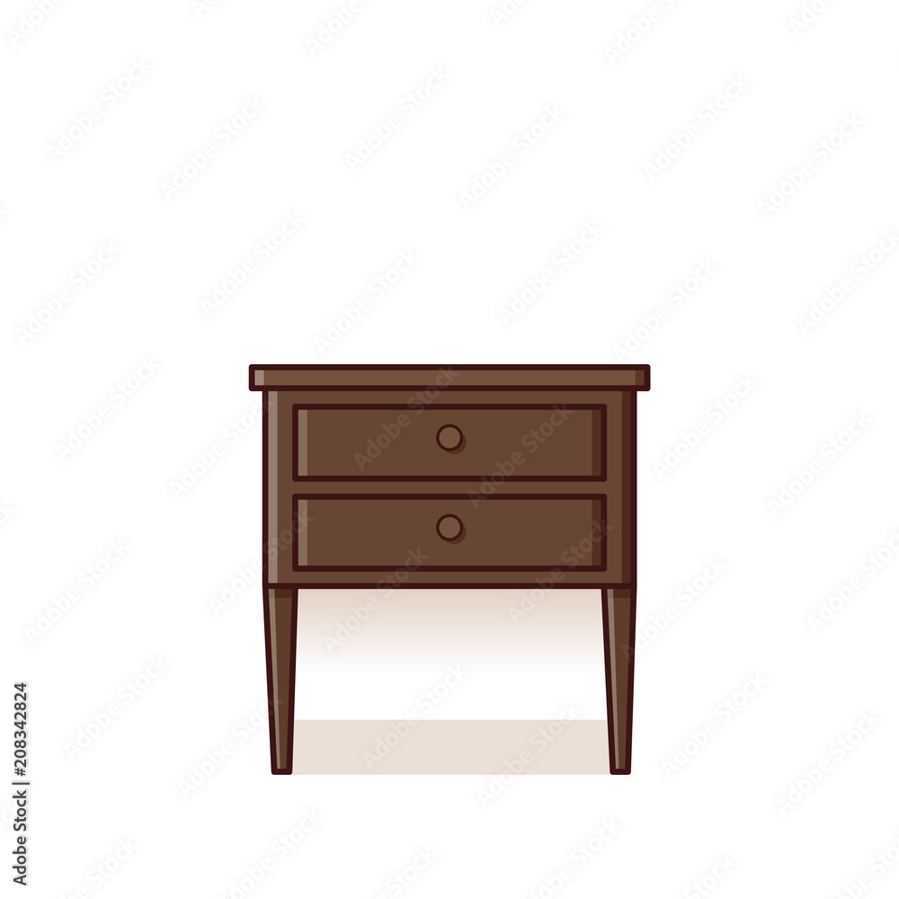 Bedside table. Vector. Retro nightstand. Linear furniture icon in flat design. Outline illustration in line art style. Vintage house equipment for bedroom isolated on white background. Bedside table. Vector. Retro nightstand. Linear furniture icon in flat design. Outline illustration in line art style. Vintage house equipment for bedroom isolated on white background.