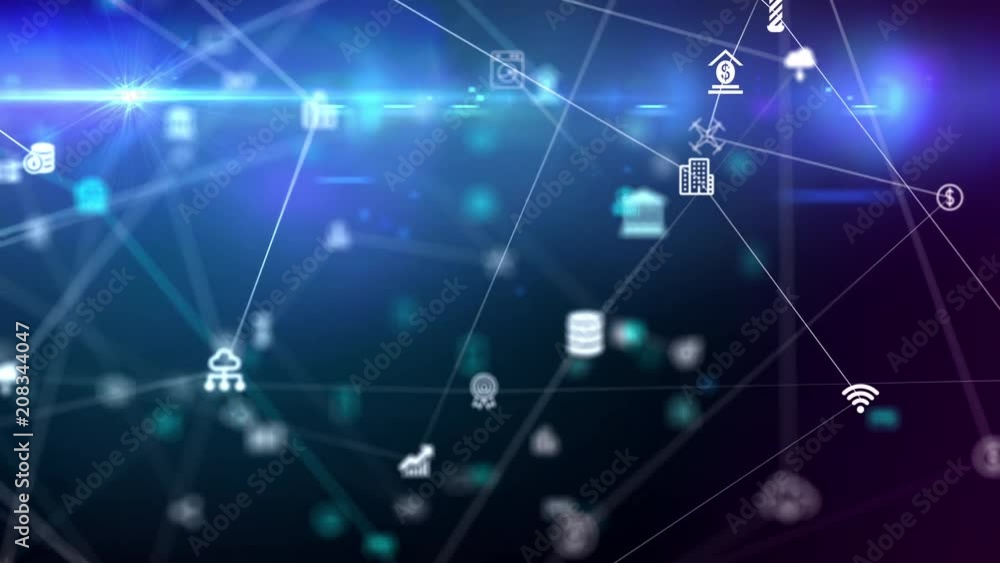 internet of things, background from the chaotically slow moving connected things, 4K tech animation internet of things, background from the chaotically slow moving connected things, 4K tech animation