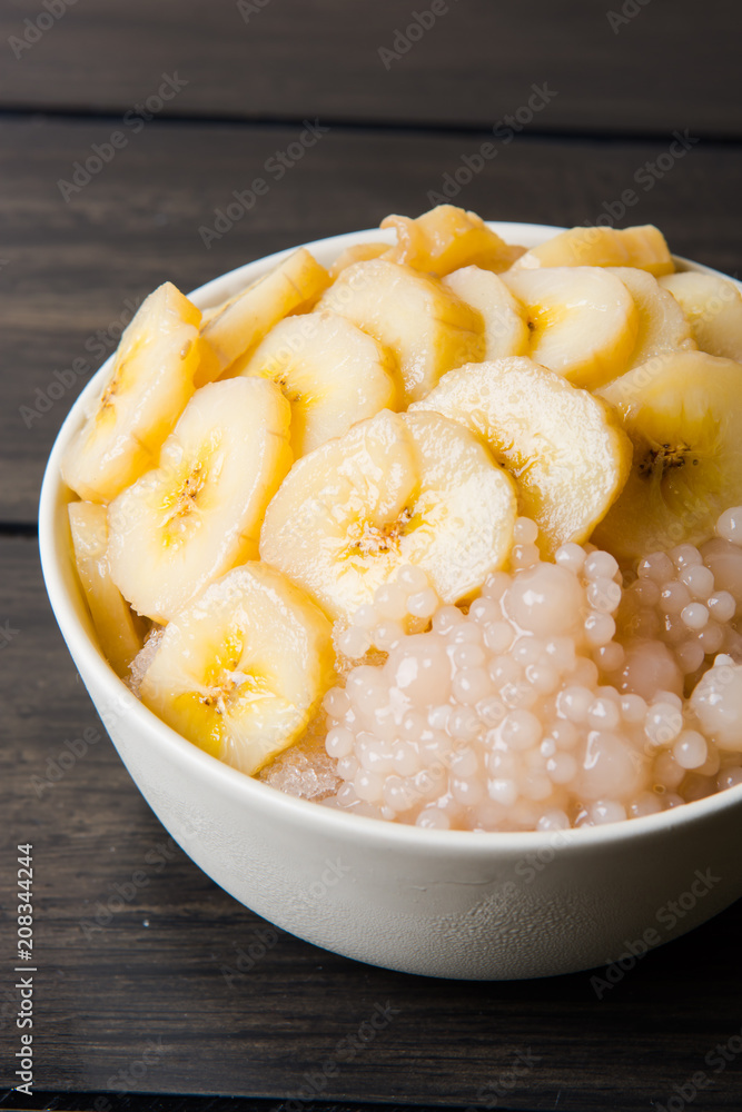 sweet banana with ice and tapioca sweet banana with ice and tapioca