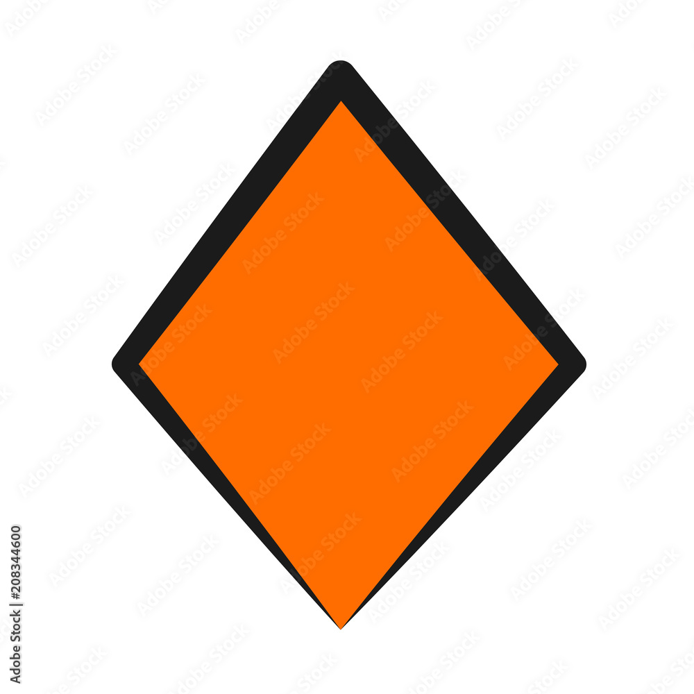 Rhombus, icon, children's drawing style. Rhombus, icon, children's drawing style.