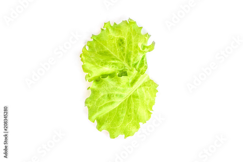 Green salad isolated on white background.