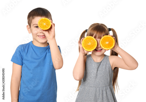 Cute little children with c...