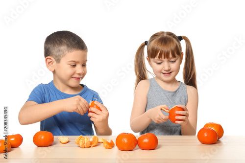 Cute little children eating...