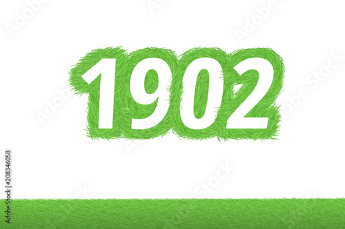 Jahr 1902 - weiße Zahl 1902 mit frischen gewachsenen grünen Grashalmen Symbol