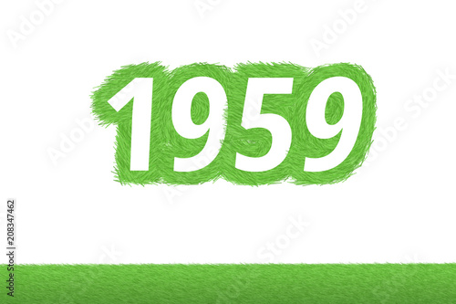Jahr 1959 - weiße Zahl 1959 mit frischen gewachsenen grünen Grashalmen Symbol