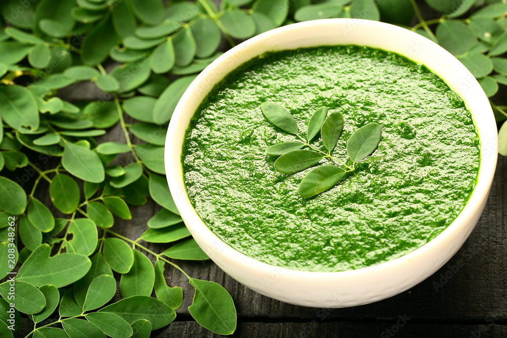 Homemade herbal remedy for skin care- moringa oleifera cream paste. Homemade herbal remedy for skin care- moringa oleifera cream paste.