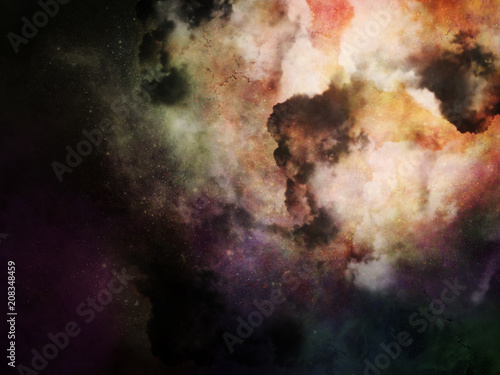 Space Galaxy Background with nebula © Sirichai Puangsuwan