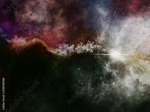Space Galaxy Background with nebula © Sirichai Puangsuwan