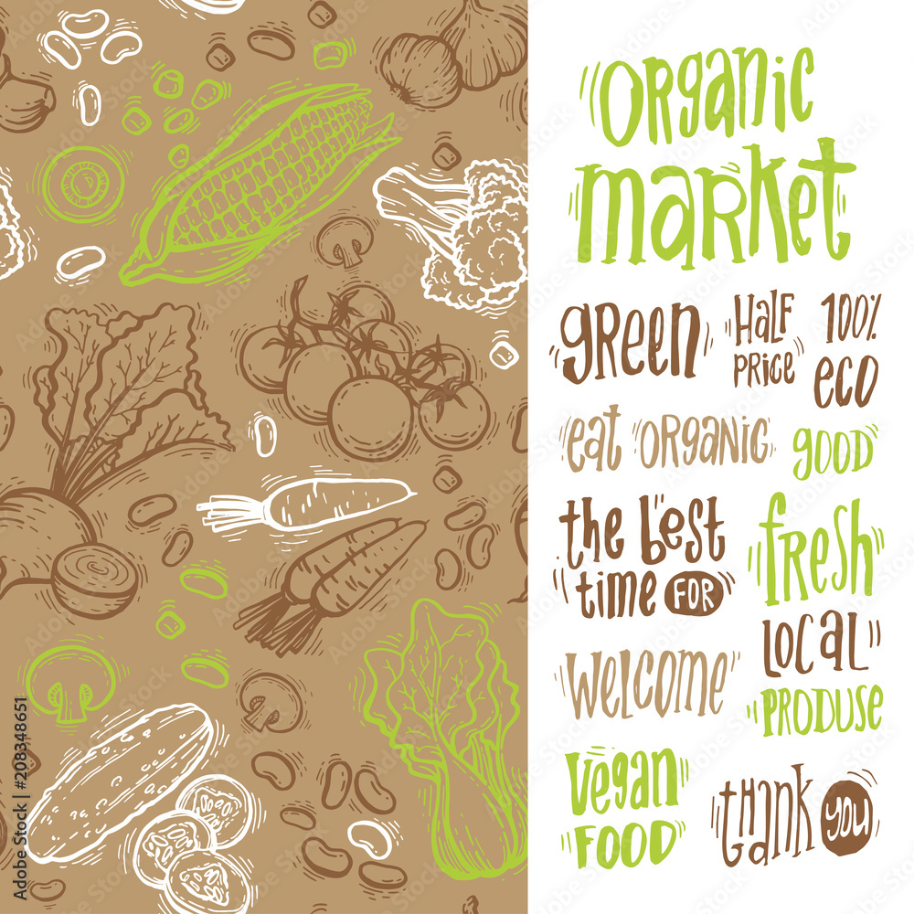 Organic Market Kit Vector Illustration