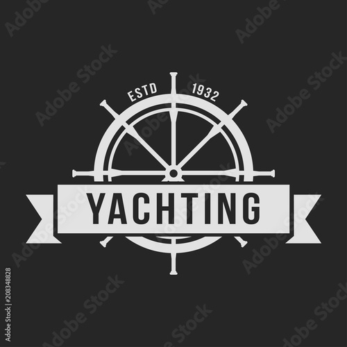 Yachting club logo set. Yachting, yahct club logo set with boad, sail and yacht. Yacht sport yachting club set.