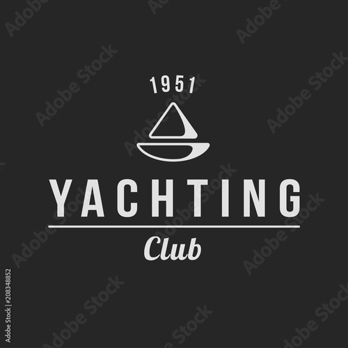 Yachting club logo set. Yachting, yahct club logo set with boad, sail and yacht. Yacht sport yachting club set.