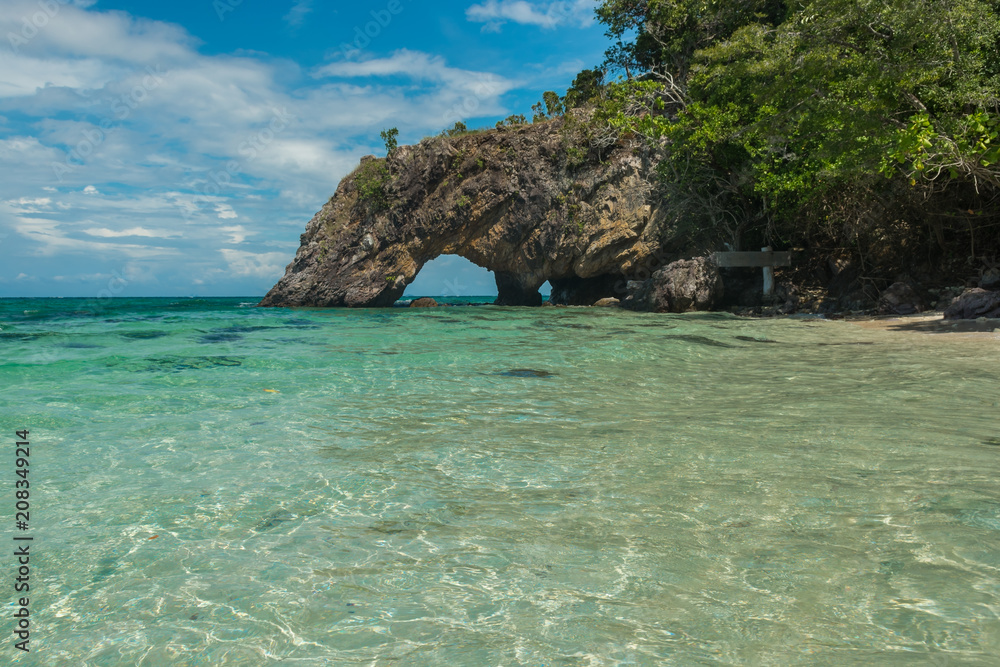 Beautiful island and Stone arch scenic in Koh khai, Satun Province, the southern of Thailand