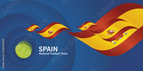 Spain flag soccer football team abstact stadium background