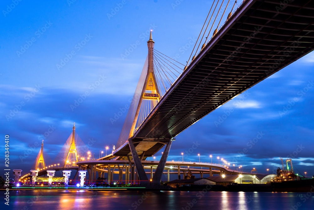 Bhumibol bridge in Bangkok