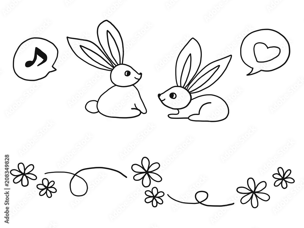Obraz premium Cute bunnies in love.