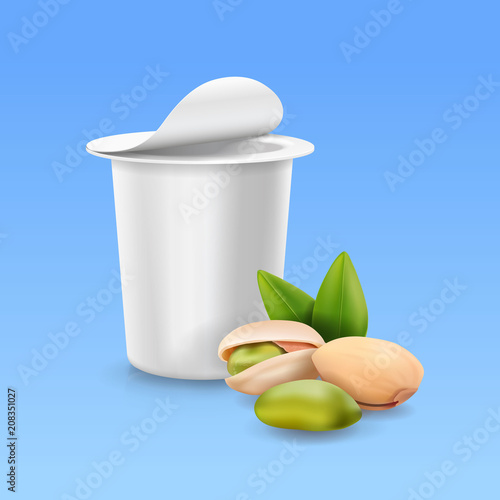 Pistachio nuts and yogurt package box