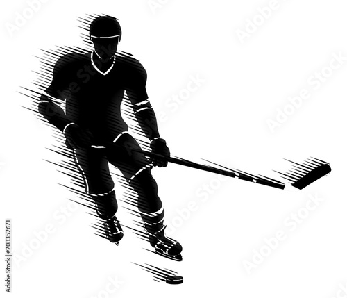 Silhouette Ice Hockey Player Concept