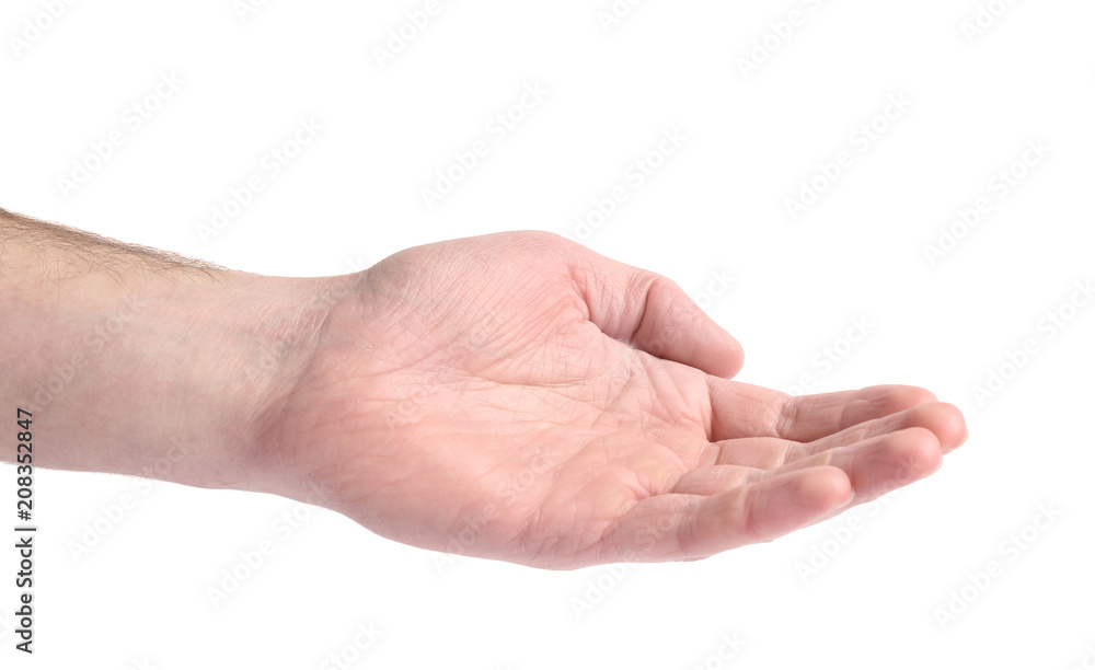 outstretched hand on a white background outstretched hand on a white background