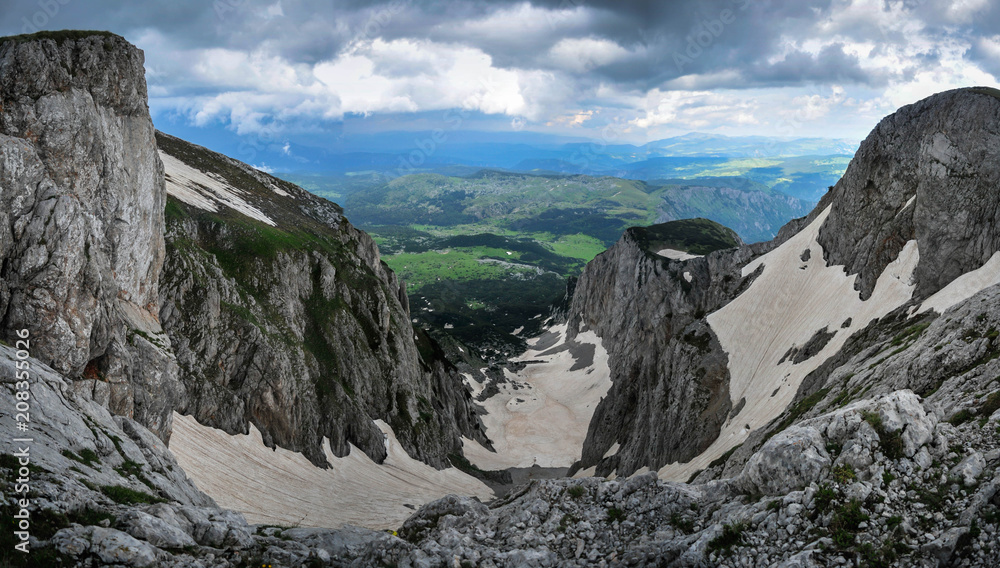 Panorama view from Maglic mountain in Bosnia and Herzegovina, summer 2018