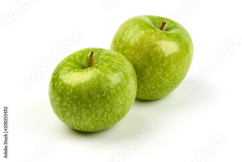 Green apples granny smith, isolated on white background.
