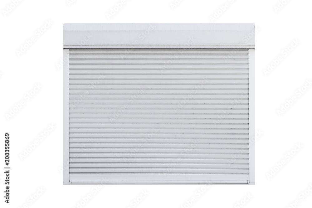 White roll shutter window isolated on white background White roll shutter window isolated on white background