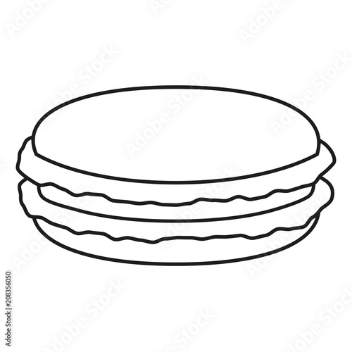 Line art black and white macaroon