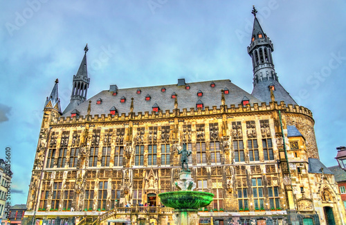 Aachener Rathaus, the Town Hall of Aachen, built in the Gothic style. Germany photo