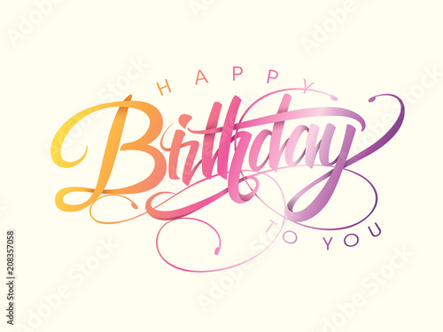 Happy Birthday greeting card with lettering design