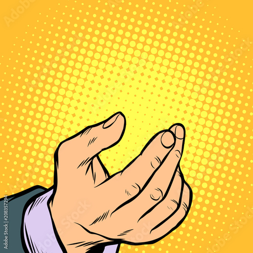 men hand presentation gesture