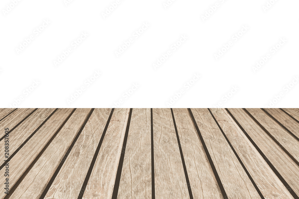 Blank white background and wood floor background Blank white background and wood floor background