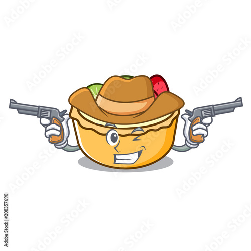 Cowboy fruit tart character cartoon