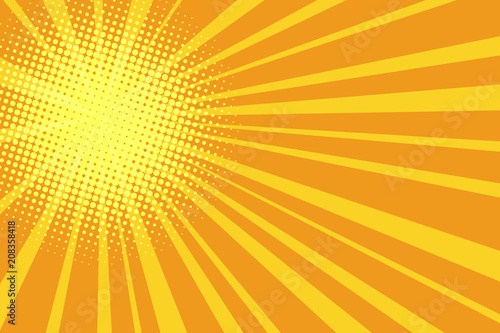 Pop art retro yellow orange background
