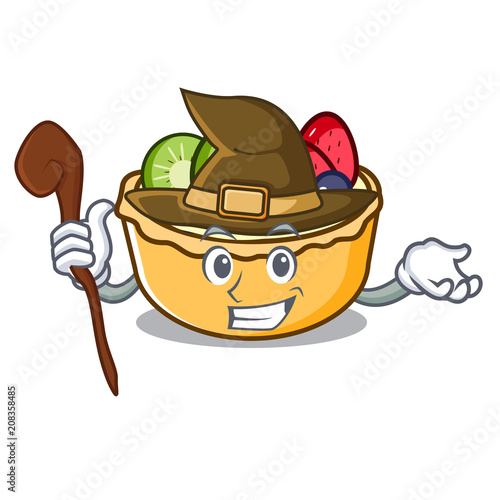 Witch fruit tart mascot cartoon