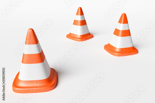3d rendering road cone