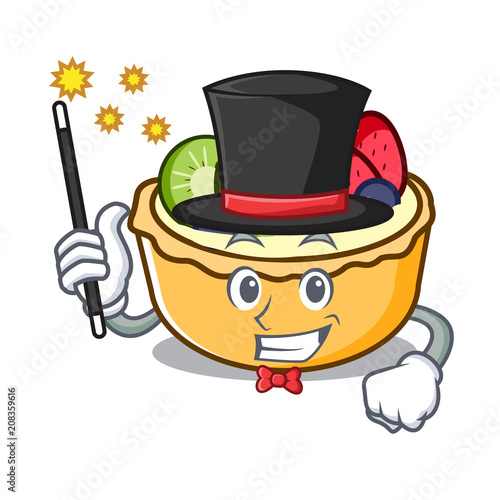 Magician fruit tart mascot cartoon