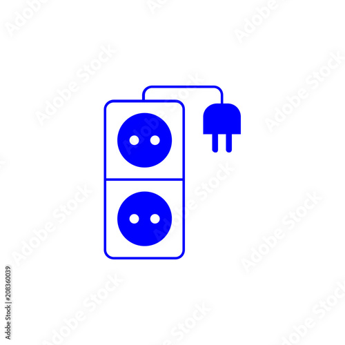 Double socket with plug icon