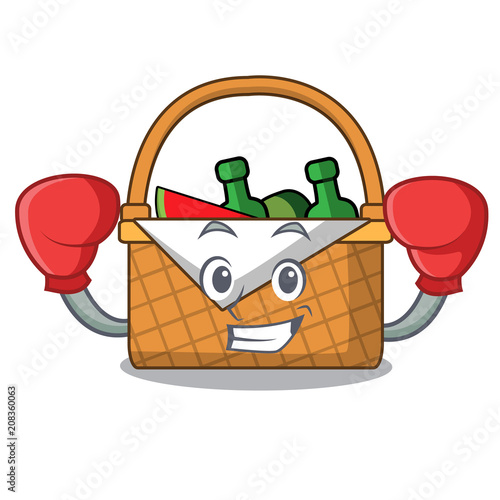 Boxing picnic basket character cartoon
