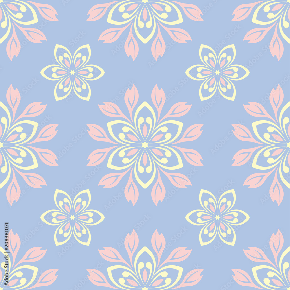 custom made wallpaper toronto digitalPale blue seamless background. Floral pattern