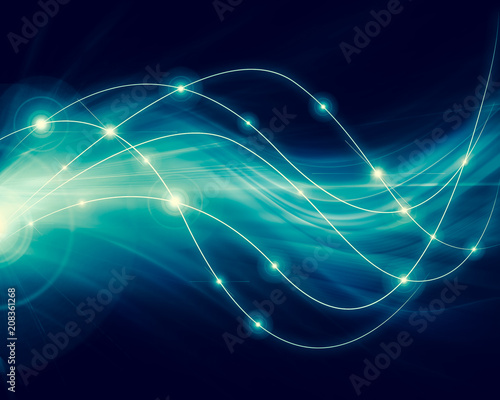 Abstract blue background  abstract lines twisting into beautiful bends