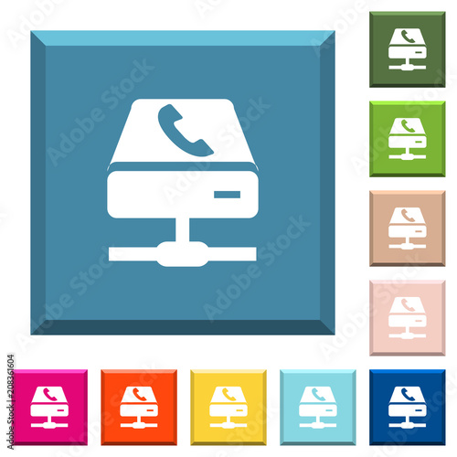 VoIP services white icons on edged square buttons