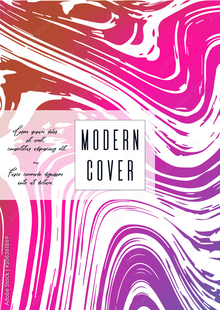 Obraz premium Modern Marble Cover Design for your Business with Abstract Lines. Futuristic Poster, Flyer, Layout with Liquid Pattern for Branding, Identity, Annual Report. Vector minimalistic brochure. Luxury.